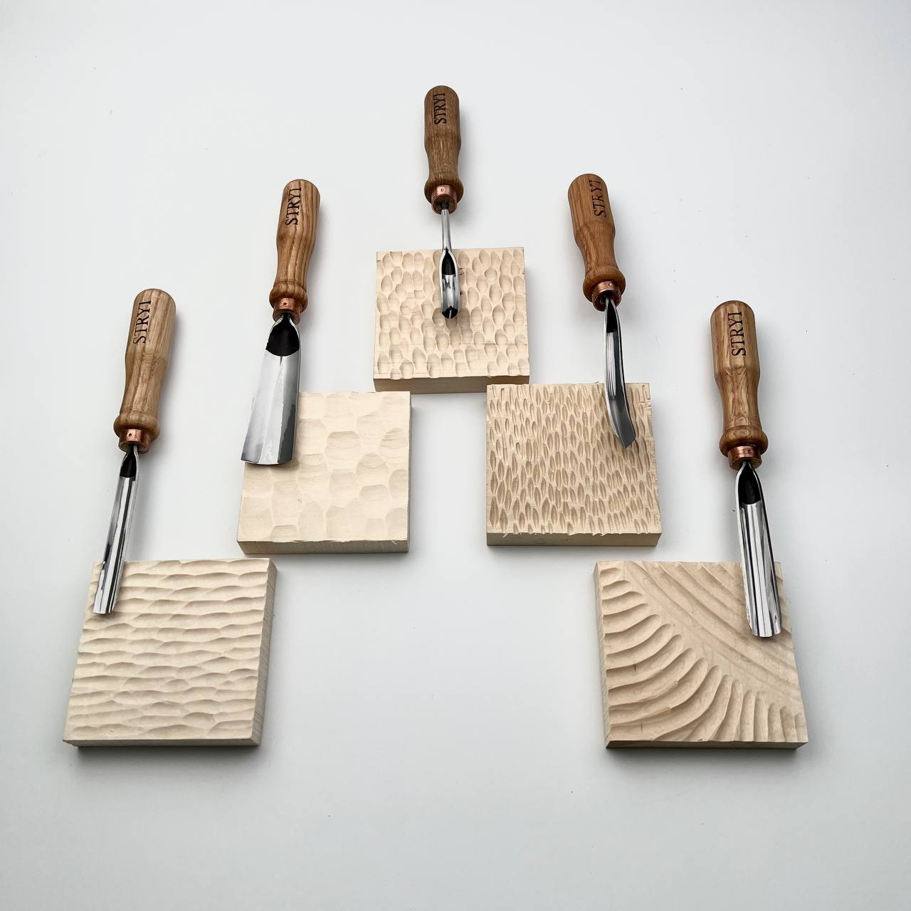 Wood carving kit STRYI Profi for Wood Texturing Techniques, 5 pcs