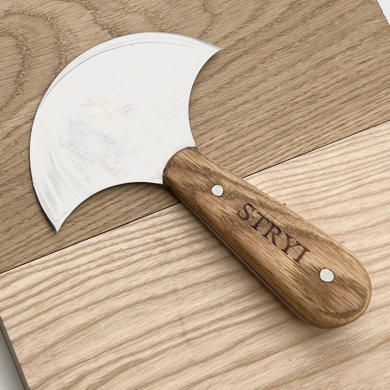 STRYI Profi Leather Round Knife, Half-moon knife for leather cutting