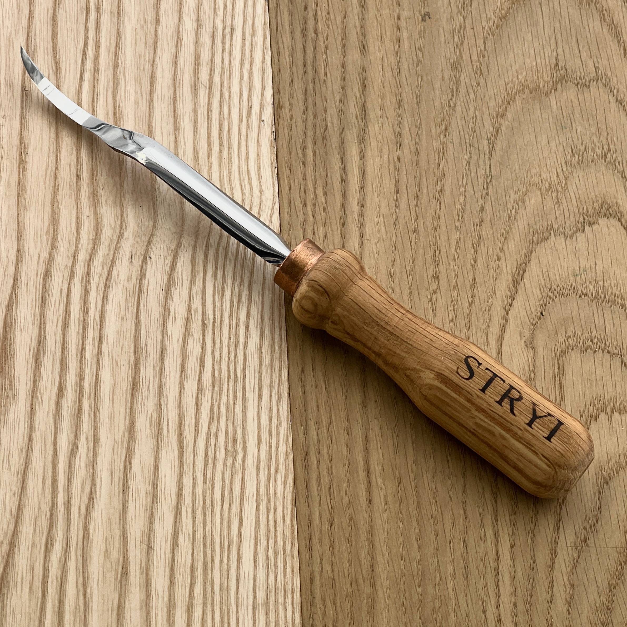 Langes Hakenwerkzeug STRYI Profi zum Reliefschnitzen, Detaillierungsmeißel zum Querschneiden, Reliefschnitzwerkzeug