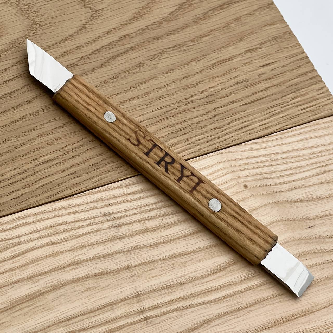 Leather Cutting Knife STRYI Profi with dual blade, Double-blade tool, Skewed knife for leather processing, Leather craft knife