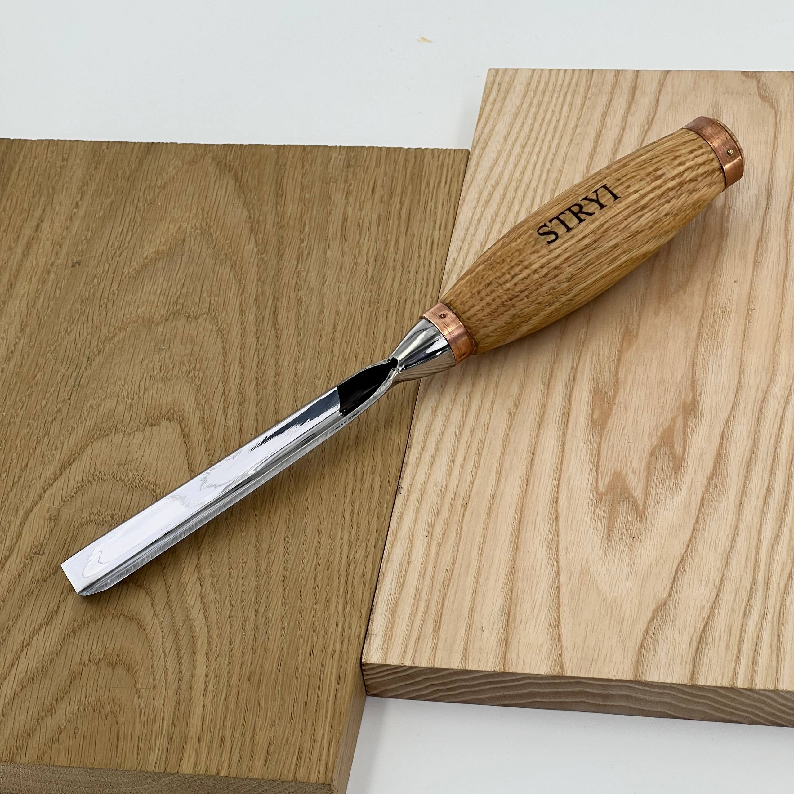 Großer Bildhauermeißel, Geißfuß 90 Grad, Hochleistungs-Hohleisen STRYI Profi, Geißfußmeißel, Tischlerwerkzeug, Möbelbau