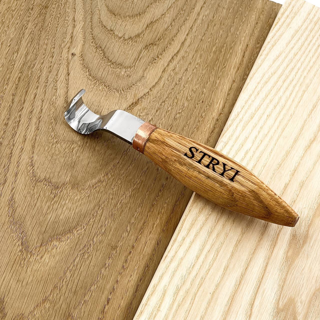 Spoon bowl and kuksa carving hook knife 20mm STRYI Profi, Hook knife, Spoon carving tool