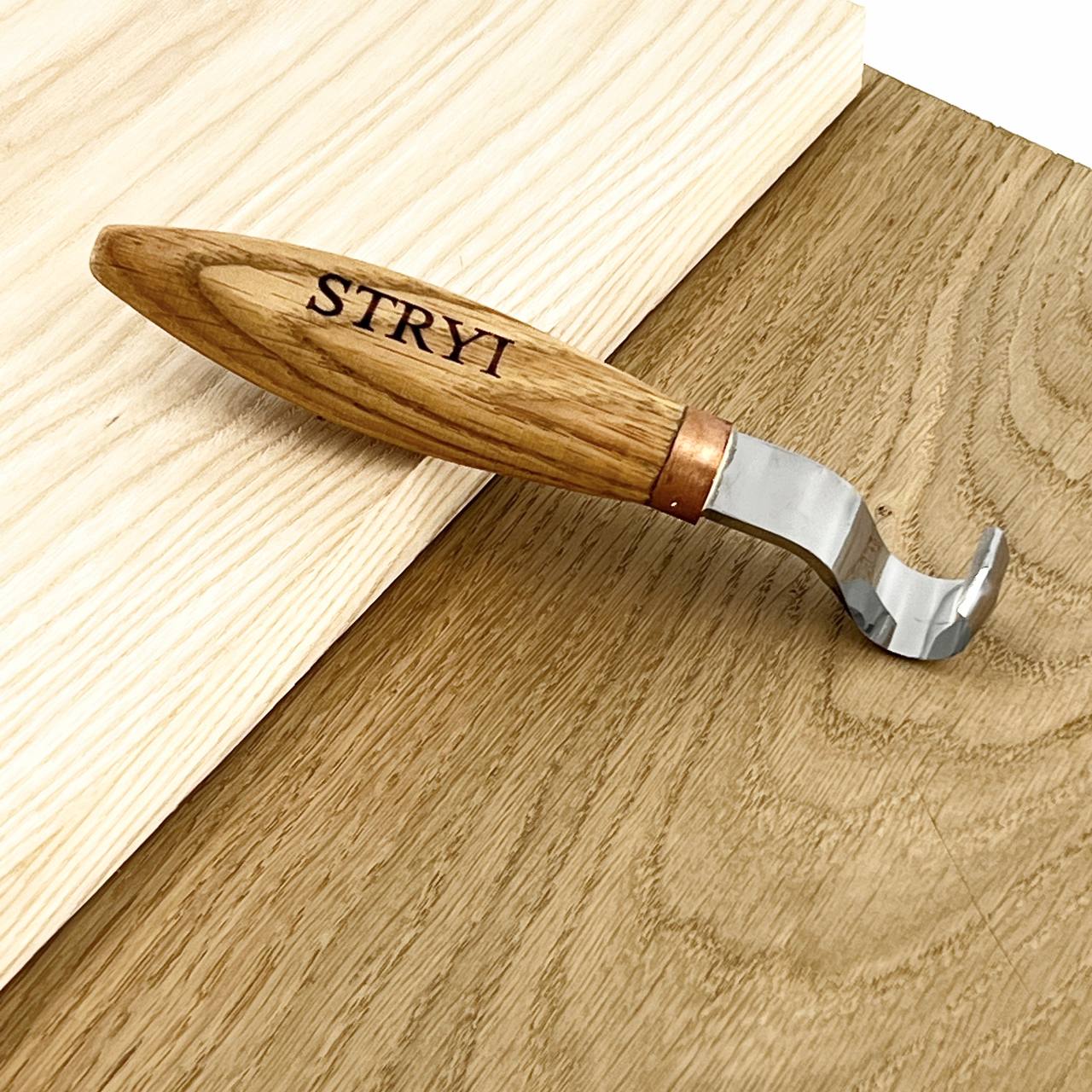 Spoon bowl and kuksa carving hook knife 20mm STRYI Profi, Hook knife, Spoon carving tool