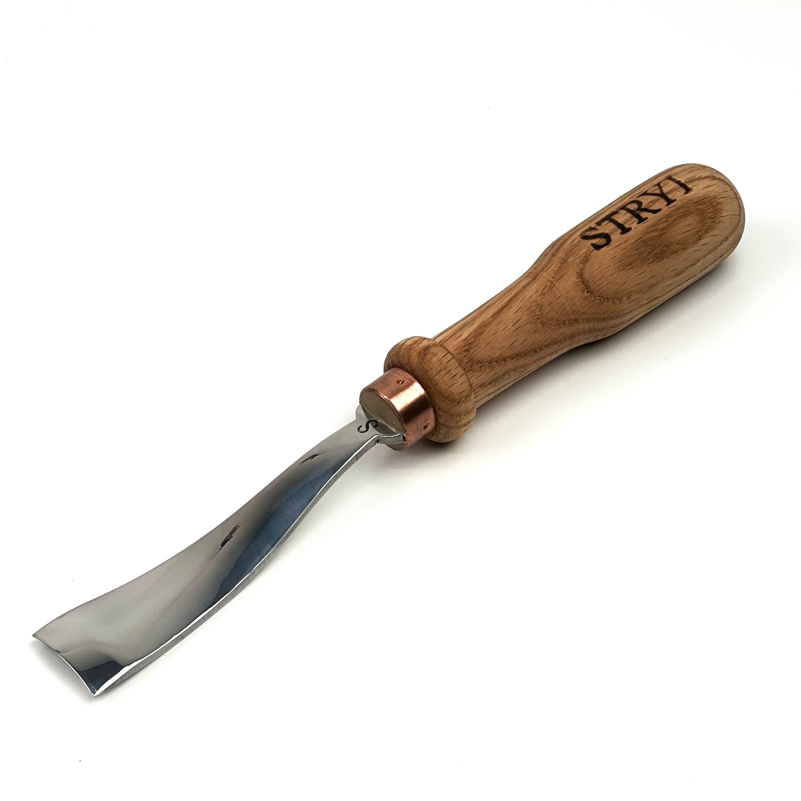 STRYI Reverse Bent Gouge – Specialized Forged Chisel for Convex Shapes & High Relief