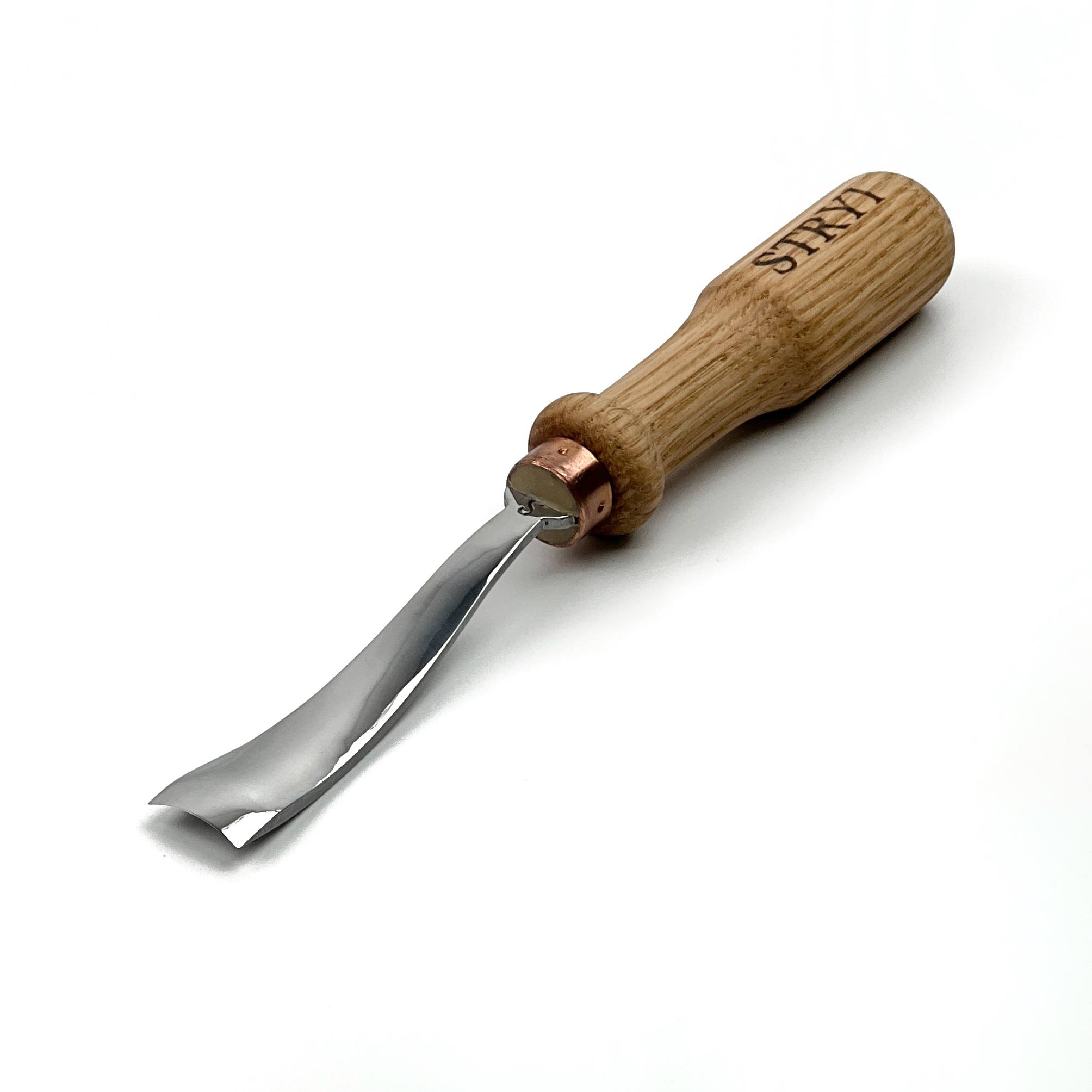 STRYI Reverse Bent Gouge – Specialized Forged Chisel for Convex Shapes & High Relief