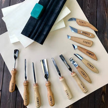 Load image into Gallery viewer, Wood carving versatile tools set 12 pcs chisels and gouges  STRYI Profi, tools for wood carving professional carving tools wood working tool