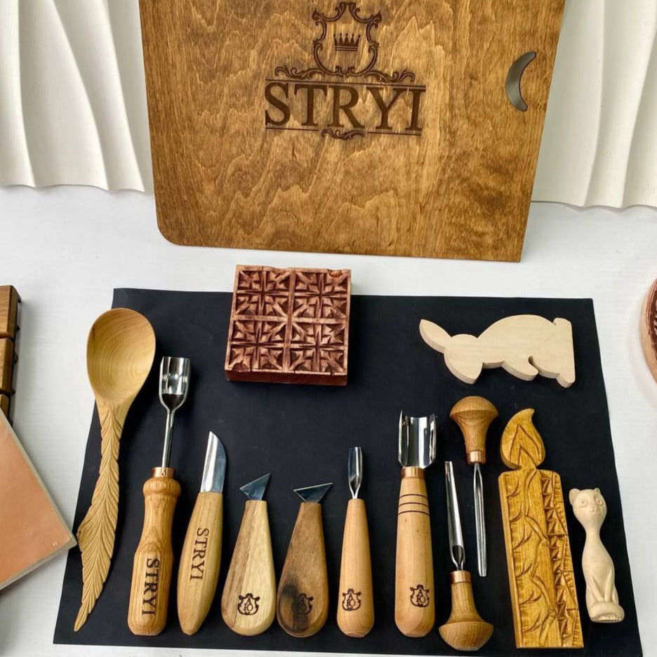 Versatile Wood carving kit STRYI Profi 12 pcs Gift for graduation