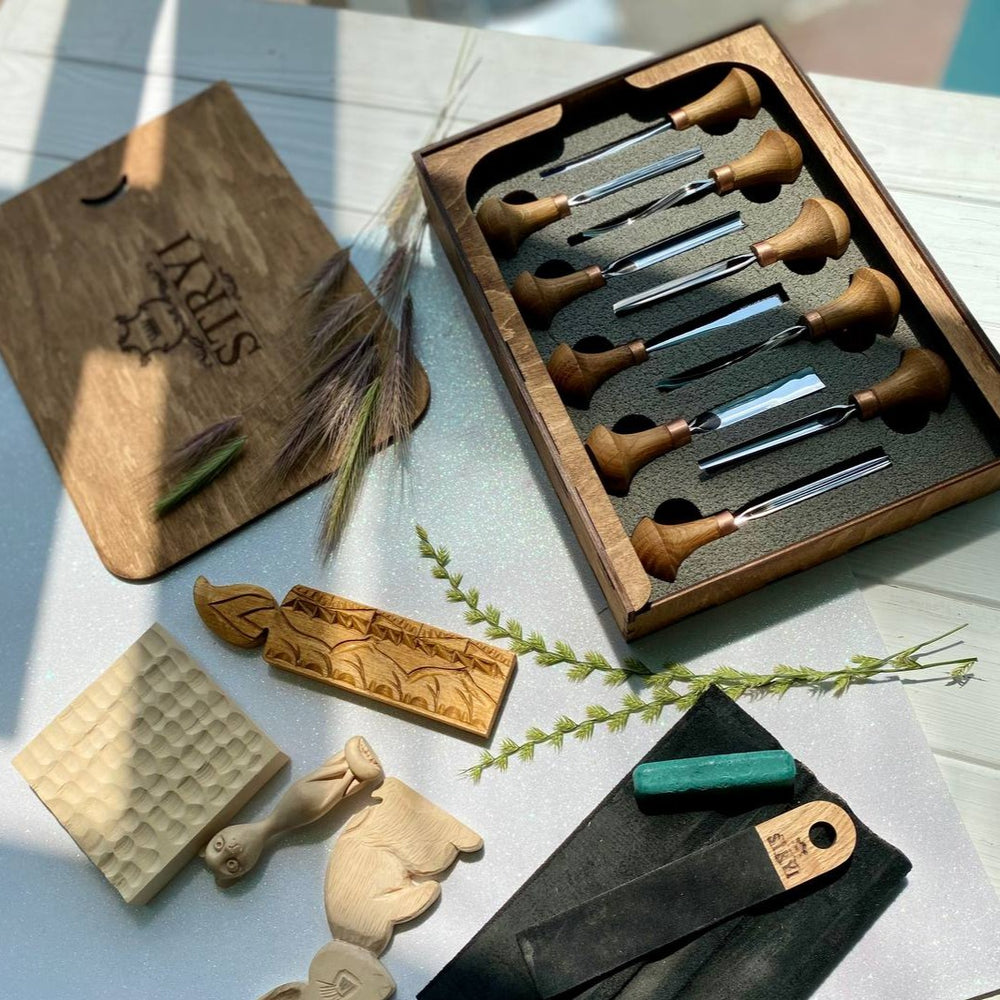 Carving tools, Chisels, Gouges, Bent gouges, Wood carving tools STRYI