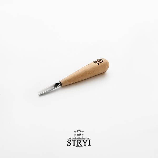 V-parting short chisel STRYI-AY Profi for chip carving, wood carving tools, woodcarving chip detailed knife, gift for men knife and tools