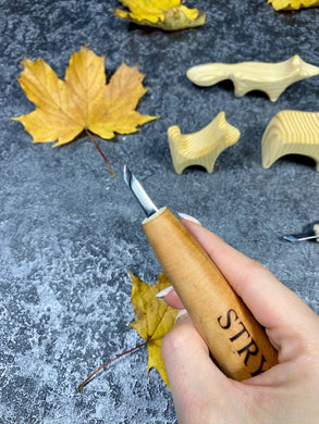 Cuchillo torcido para tallado detallado STRYI Profi, bisturí para trabajar la madera nuevo