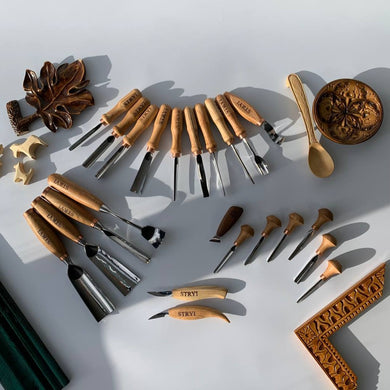 Carving tools, Chisels, Gouges, Bent gouges, Wood carving tools STRYI
