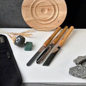 Wood turning tools set STRYI Profi 3pcs, set of lathe tools, woodworking tools