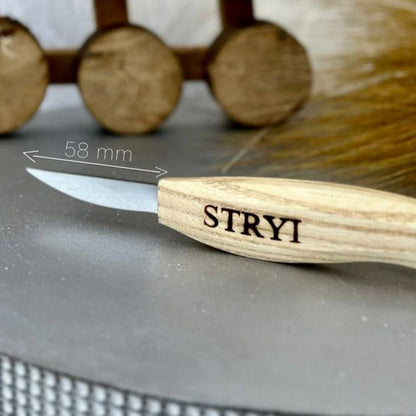 Carving kit  for figurines - knife with basswood blank STRYI Start