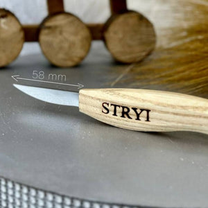Schnitzset für Figuren - Messer mit Lindenrohling STRYI Start
