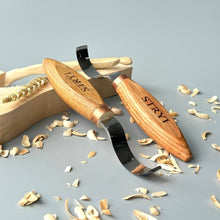 Load image into Gallery viewer, Spoon Bowl Kuksa carving hook knife 50mm STRYI Profi, Hook knife, Spoon carving knife, Carving plates