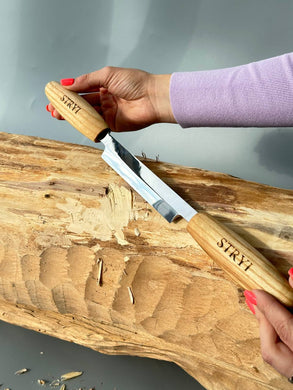 Zugmesser STRYI Profi 130 mm, gerades Holzschermesser zum Schneiden von Holz