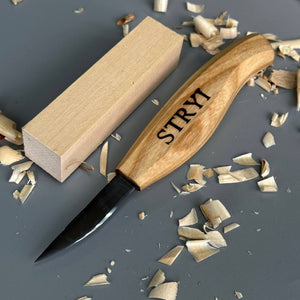 Whittling knife for wood carving 58mm STRYI Profi, sloyd knife, making figurines, carving knife