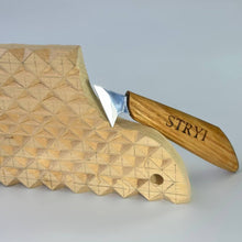 Cargar imagen en el visor de la galería, Cuchillo para tallar madera 35mm STRYI Profi para tallado en relieve y astillas