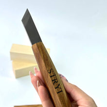 Cargar imagen en el visor de la galería, Cuchillo para tallar madera STRYI Profi para tallado en relieve y astillas, cuchillo sesgado