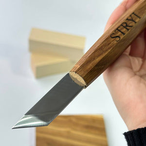 Holzschnitzmesser STRYI Profi für Relief- und Kerbschnitzerei, Schrägmesser