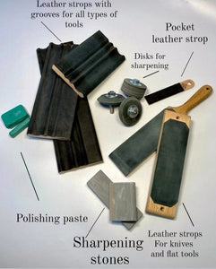 Profile Leather strop 40cm for sharpening, polishing, finishing knives, chisels, gouges