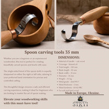 Load image into Gallery viewer, Spoon carving tool, Hook knife 35mm double-sided sharpening STRYI Profi, Spoon knife