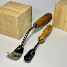 Load image into Gallery viewer, Bowl Carving set of 2 Bent gouges STRYI Profi, Kuksa gouges, Bowl carving, Gift for young man