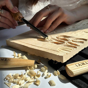 Juego de herramientas básicas para tallar madera para tallar en relieve, 5 piezas STRYI Profi