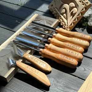 Basic wood carving kit STRYI for Whittling figures and Relief carving, Versatile set