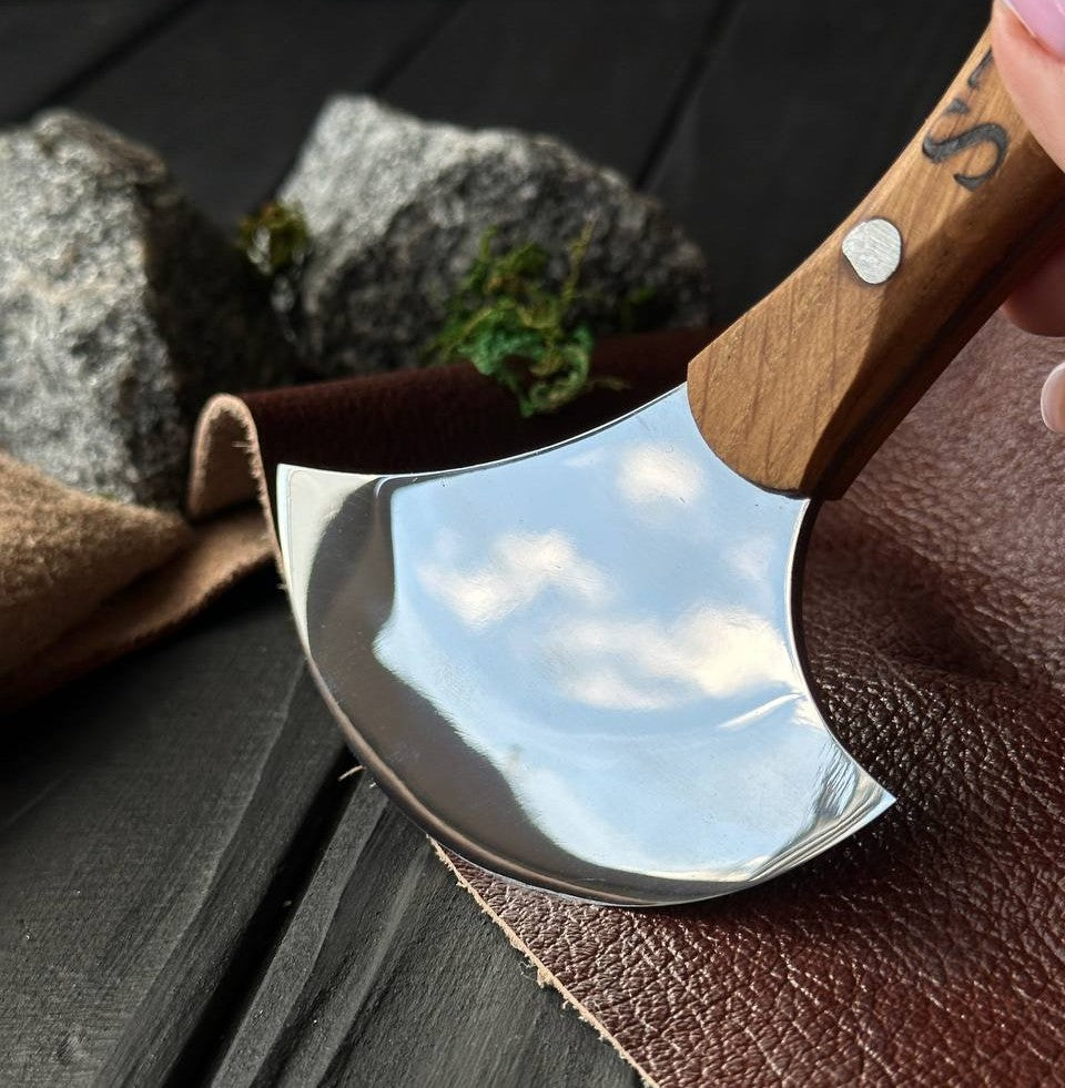 Cuchillo de cabeza de cuero premium, STRYI Profi, cuchillo para marroquinería