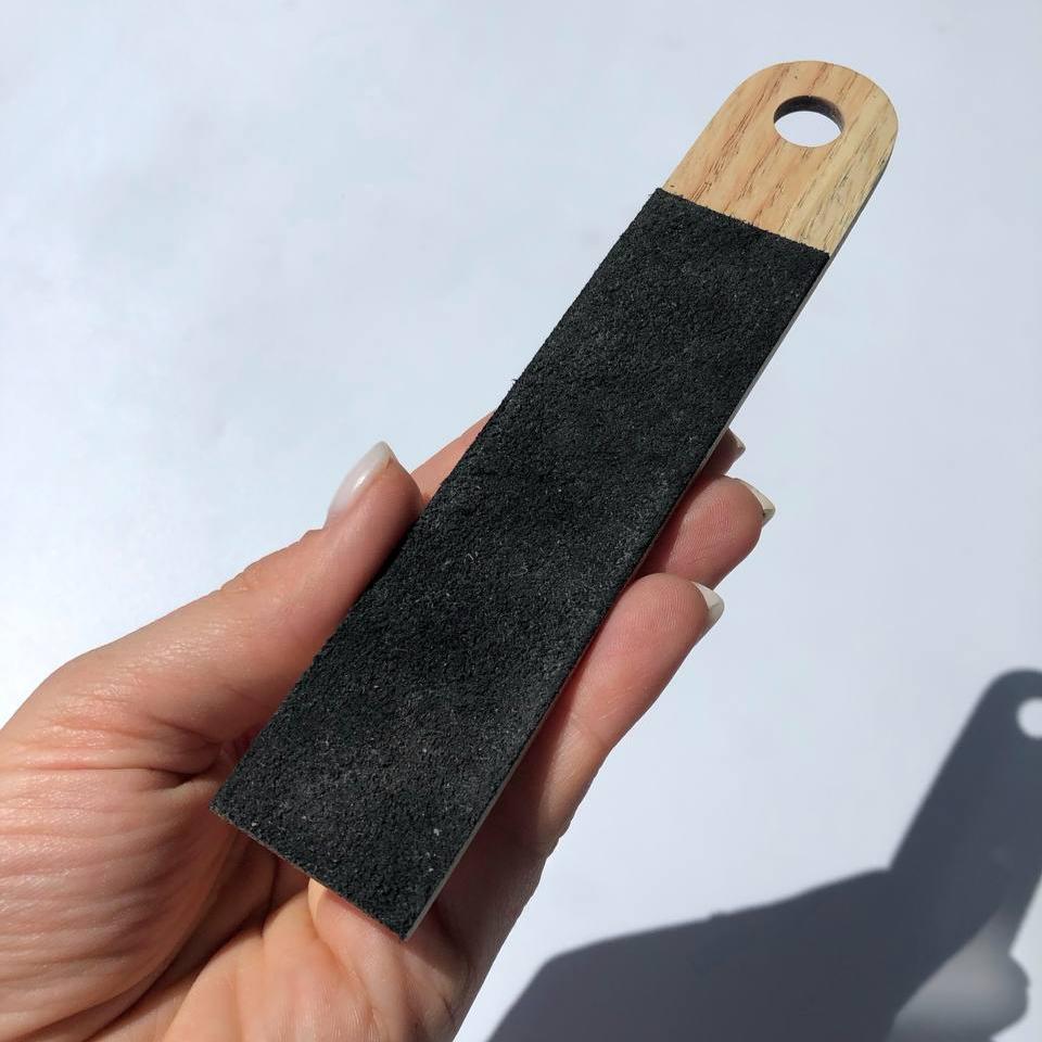 Pocket sharpening leather strop for carving tools, Camping tools, Sharpening pocket knives, Sharpening kit