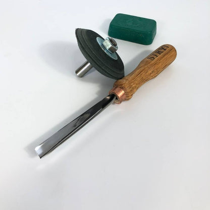 Disco de cuero para afilar y terminar cuchillas STRYI herramientas para tallar madera, pulir, terminar cuchillos, cinceles, cuchilla de afeitar con disco de cuero