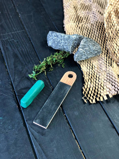 Pocket sharpening leather strop for carving tools, Camping tools, Sharpening pocket knives, Sharpening kit