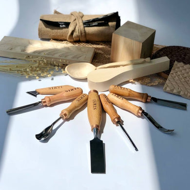 Holzschnitzwerkzeug-Set, 7-teilig, Meißel und Hohleisen, STRYI Profi, Werkzeuge für Holzschnitzerei, professionelle Schnitzwerkzeuge, Holzbearbeitungswerkzeug