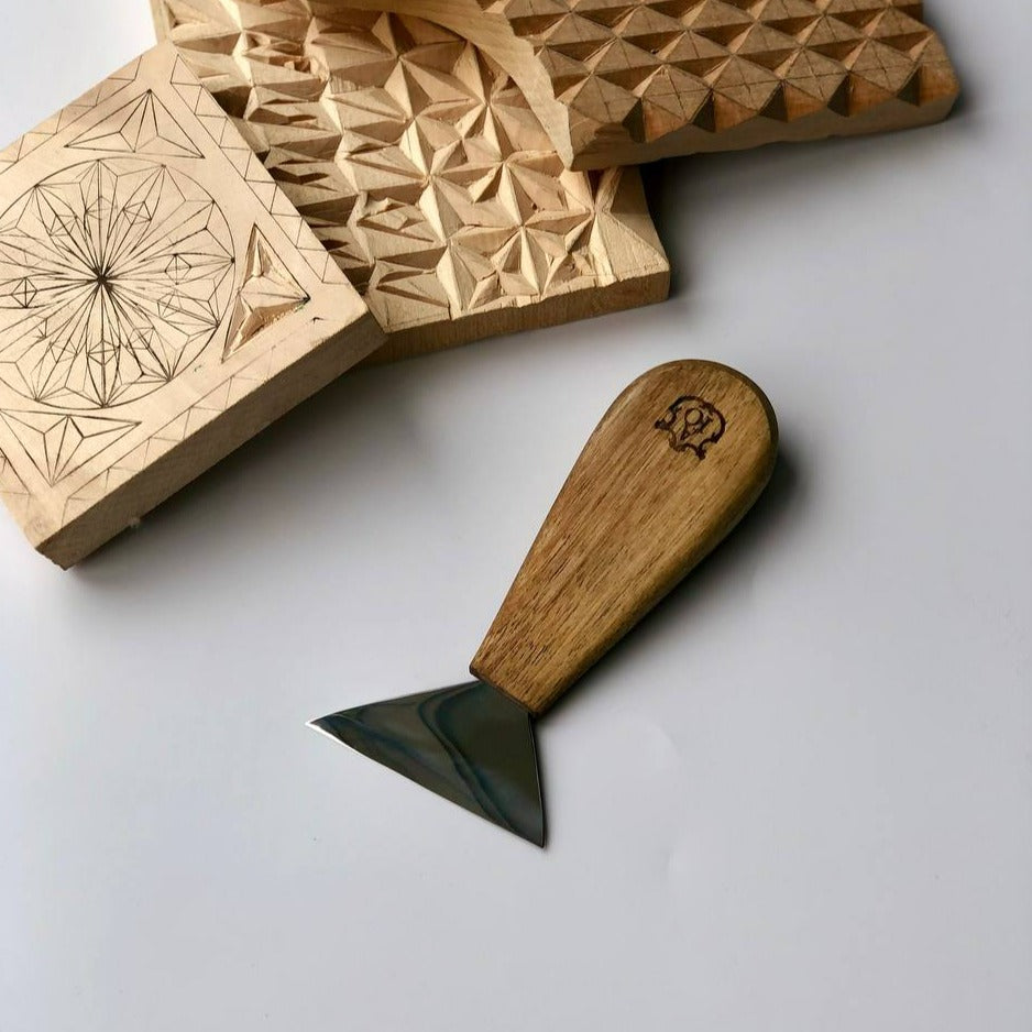 Modernes Messer für Holzschnitzerei 70 mm, breites Spanschnitzmesser Meißel STRYI&amp;Adolf Yurev Profi