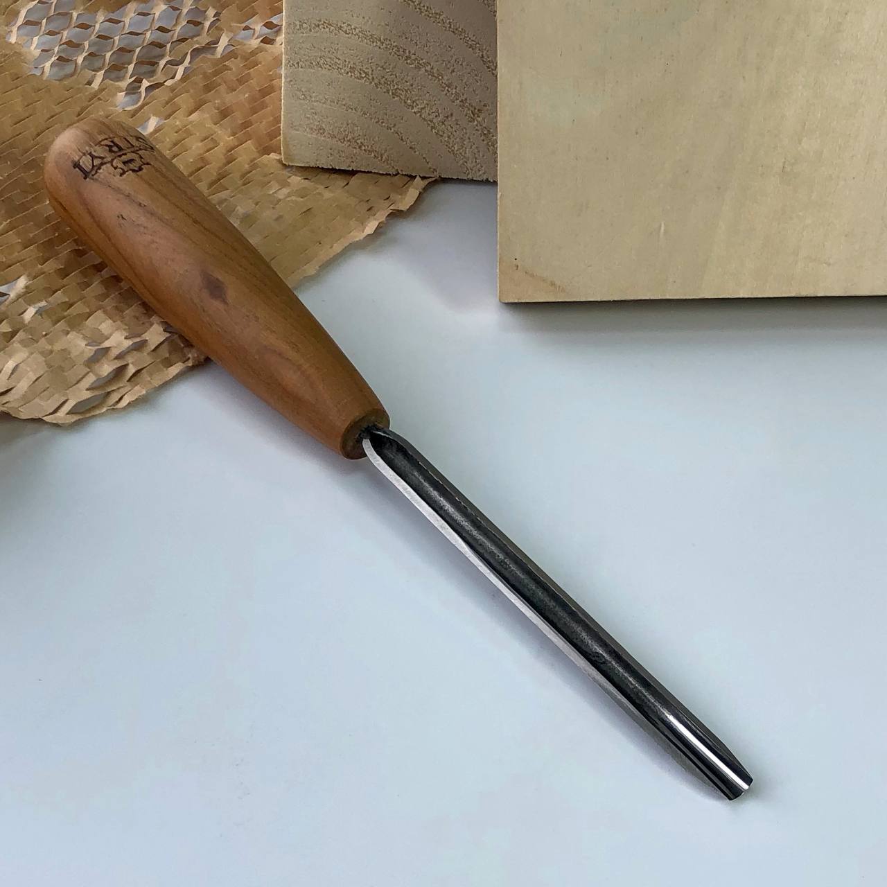 Gouge #9 profile, unpolished woodcarving chisel STRYI Standart, Rounded ...