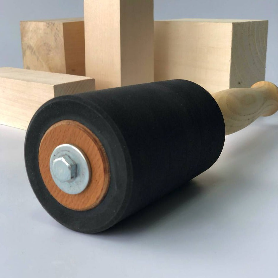 Rubber mallet for woodworking and wood carving, stone processing, for making sculpture