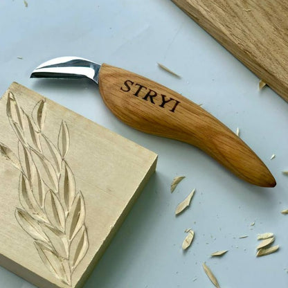 Knife for chip carving  30mm STRYI, Carving knife, Carving tools, Forged knife, Stryiwoodcarving