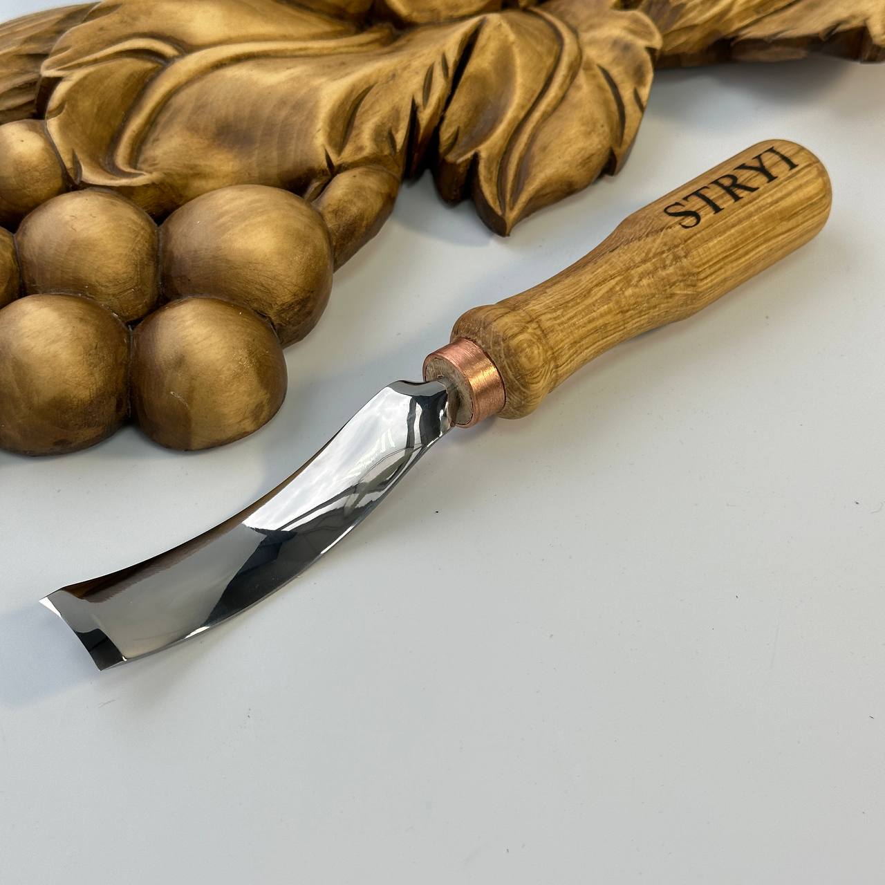 Revers bent gouge STRYI Profi, Carving grapes, Relief carving tools, Back bent gouges