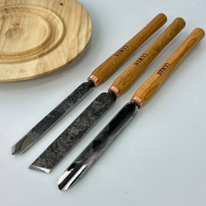 Wood turning tools set STRYI Profi 3pcs, Start woodturning, Woodturning tools kit