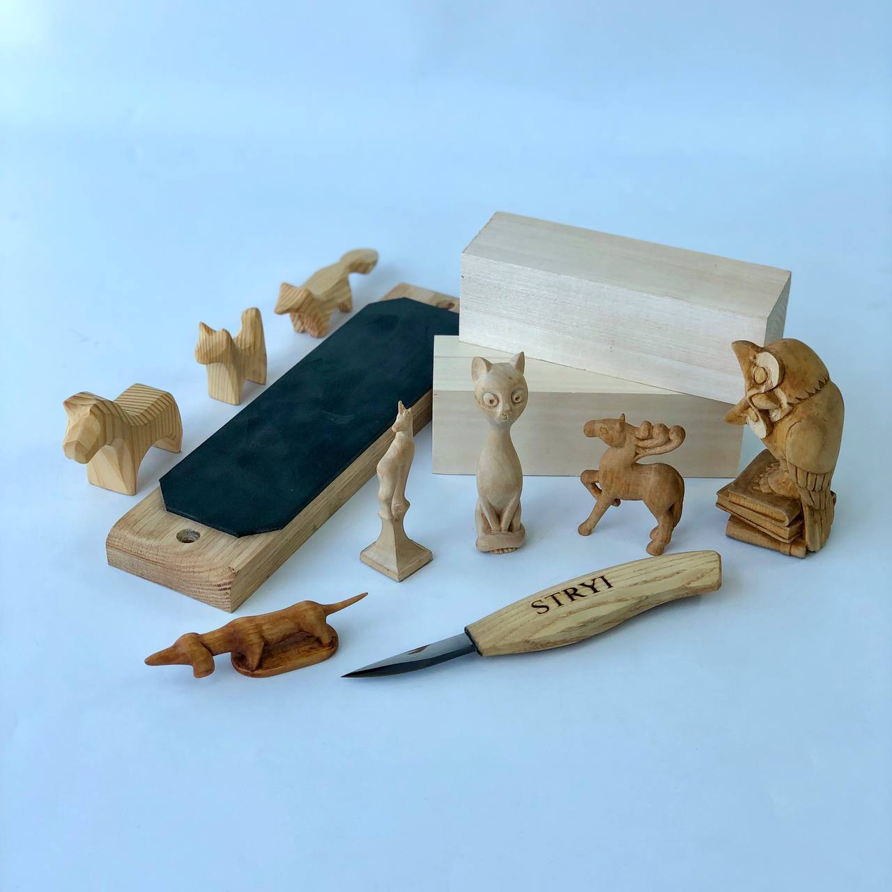 Figures carving kit - Knives set, Whittling knife, Outdoor toolset