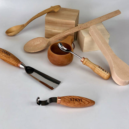 Kuksa, juego de herramientas para tallar cucharas y tazas, 3 piezas, STRYI Profi