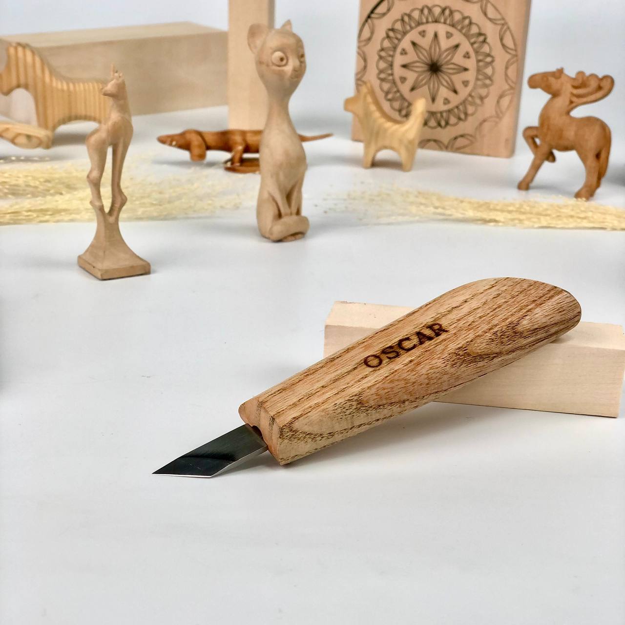 Skewed Wood carving knife OSСAR