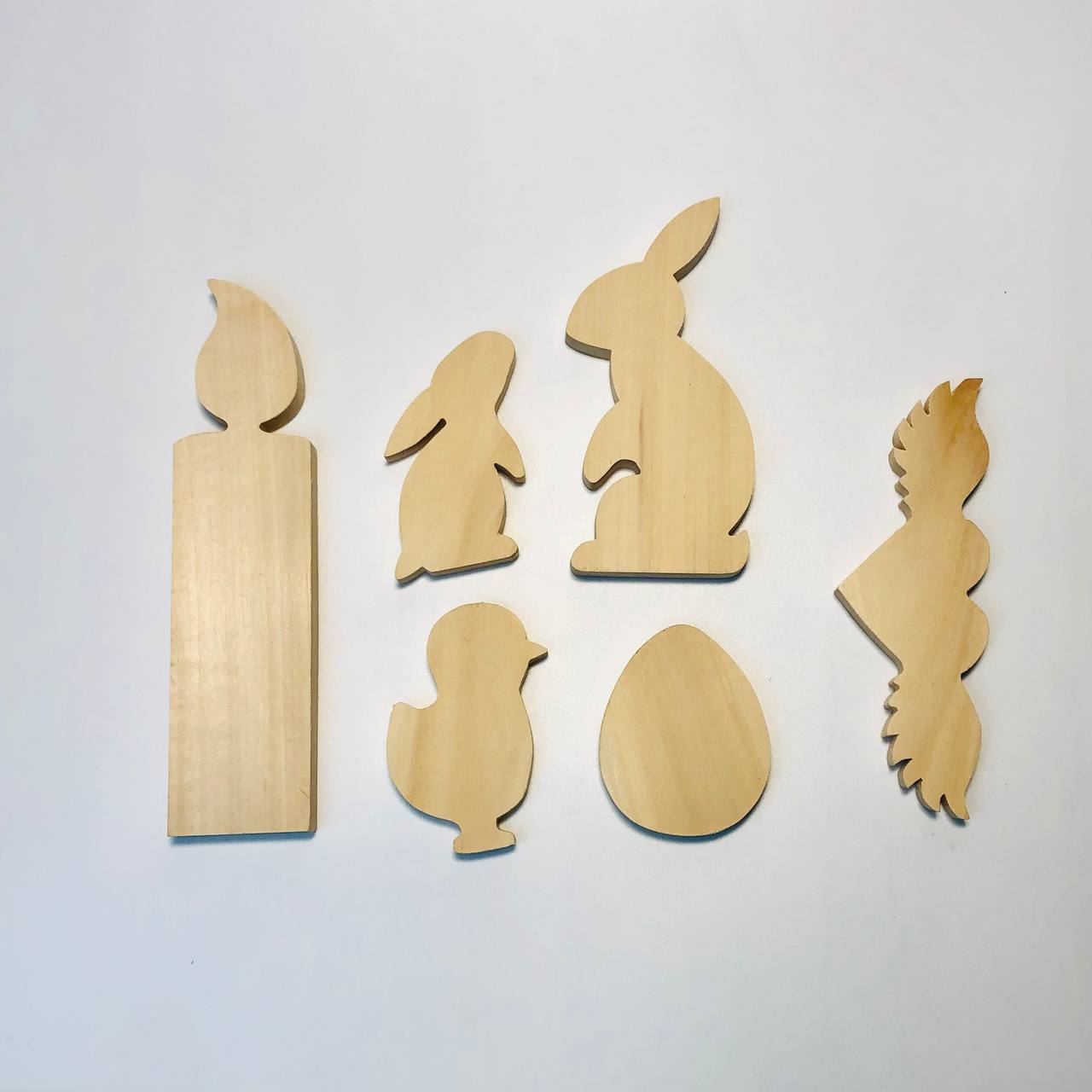 Blanks' set for  handmade Easter decor, carving Easter decor items, blanks for creativity, making wooden toys