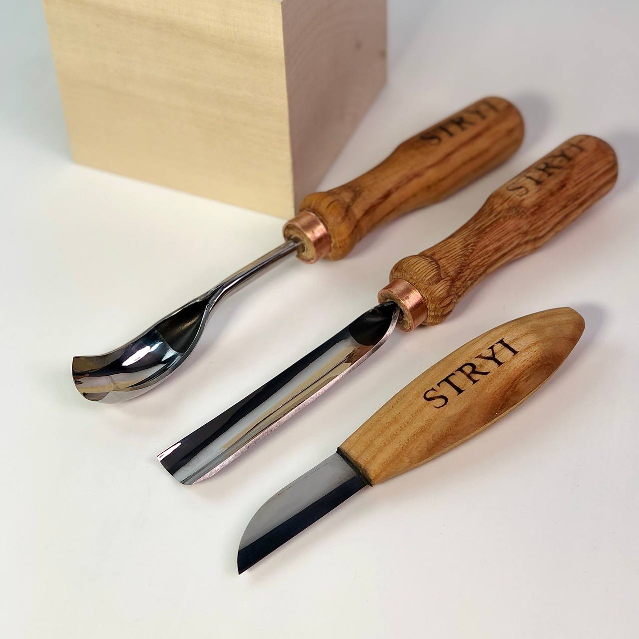 Kuksa, Spoon and cup Carving tools set 3pcs,  STRYI Profi, Bowl gouge, Kuksa carving kit