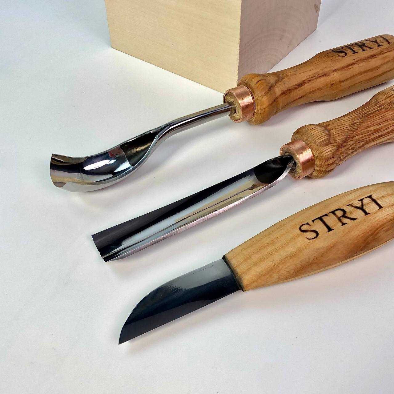 Kuksa, Spoon and cup Carving tools set 3pcs,  STRYI Profi, Bowl gouge, Kuksa carving kit