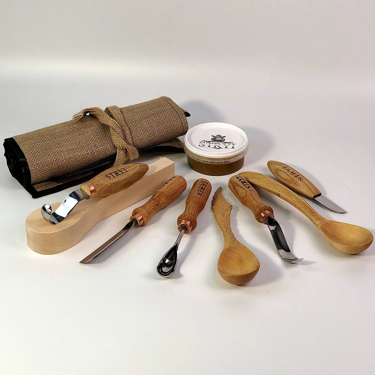 Spoon and kuksa carving kit, Bowl carving set, Stryi carving toolkit