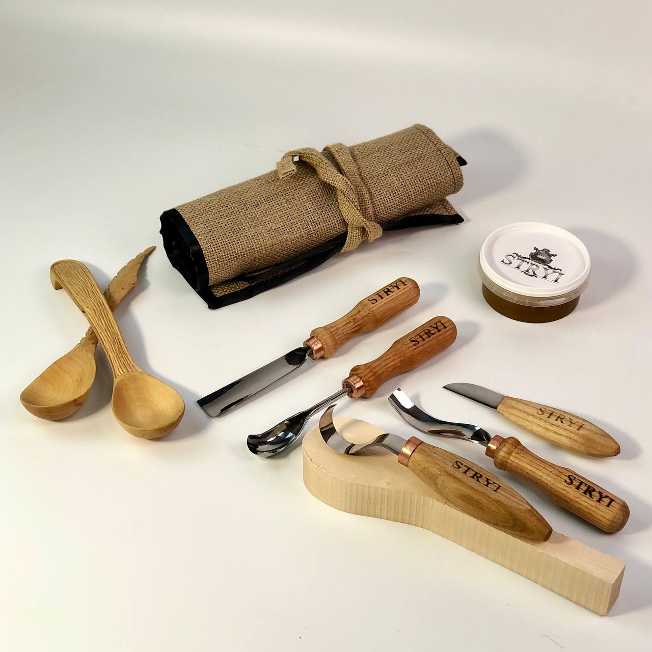 Spoon and kuksa carving kit, Bowl carving set, Stryi carving toolkit