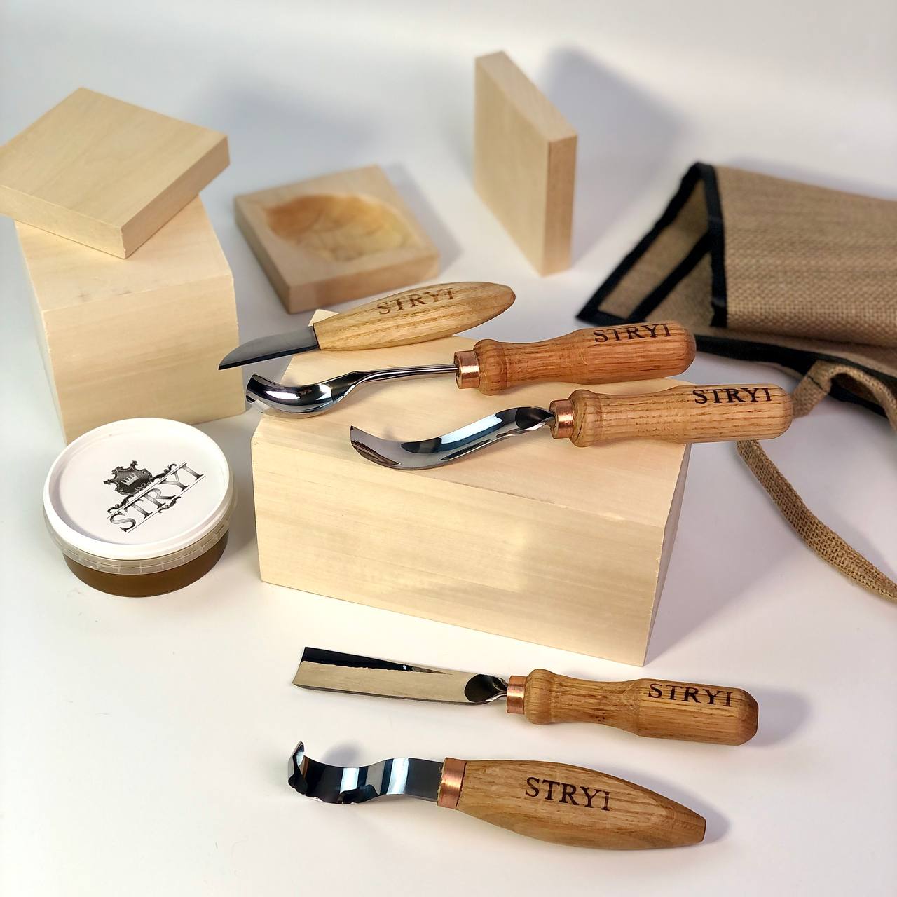 Spoon and kuksa carving kit, Bowl carving set, Stryi carving toolkit