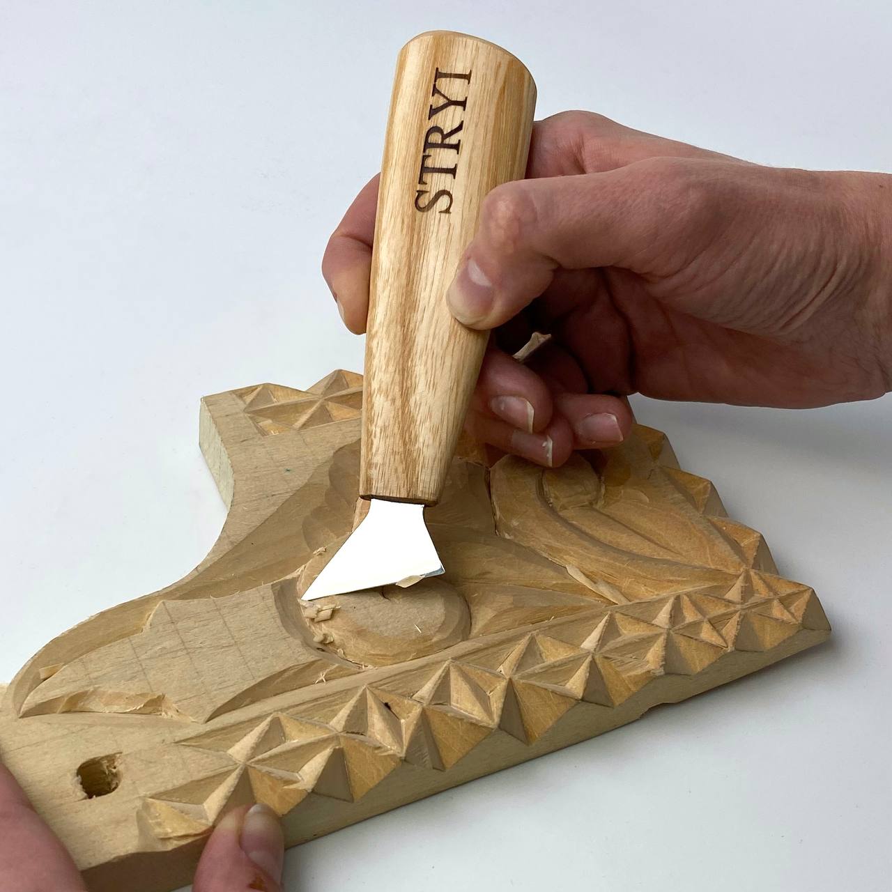 Knife STRYI Profi for woodcarving 30mm, Chip carving knife, Swallowtail knife, Carving knives, triangle knife